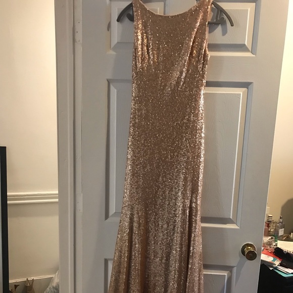 theia rose gold dress